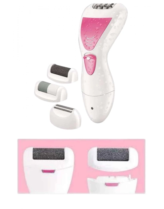 ® Ayak Törpü Başlıklı Epilatör Aleti 4 Başlıklı Taşınabilir Şarjlı Epilasyon Cihazı