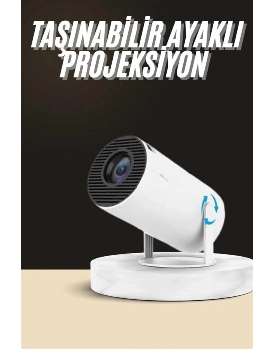 Ayaklı Projeksiyon Taşınabilir Mini Projektör Sinema Projektörü Android