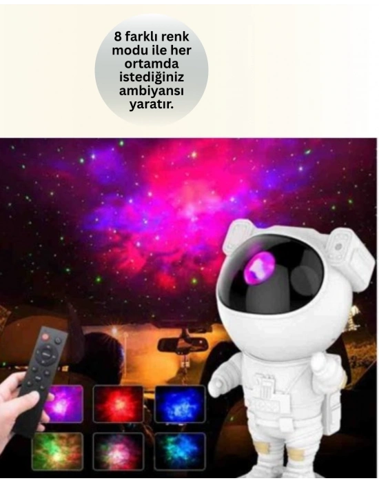 ® Ayarlanabilir Parlaklık ve Zamanlayıcı Modlu Astronot Lamba