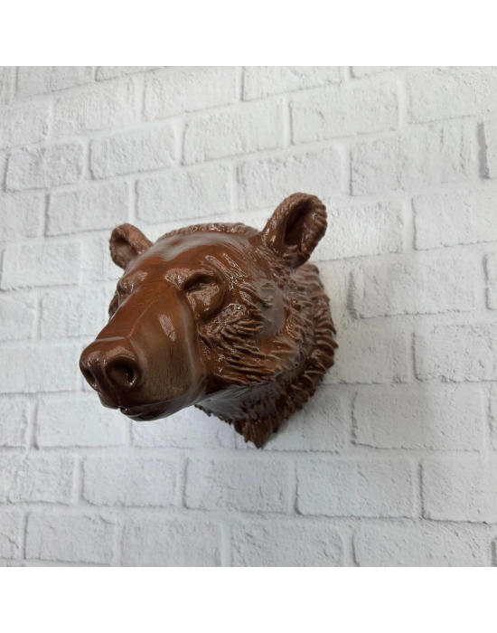 ® Ayı Başı Duvar Dekoru Modern Asılabilir Heykel 25x19 cm