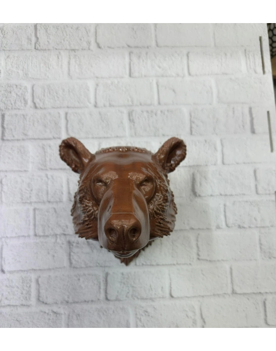 ® Ayı Başı Duvar Dekoru Modern Asılabilir Heykel 25x19 cm