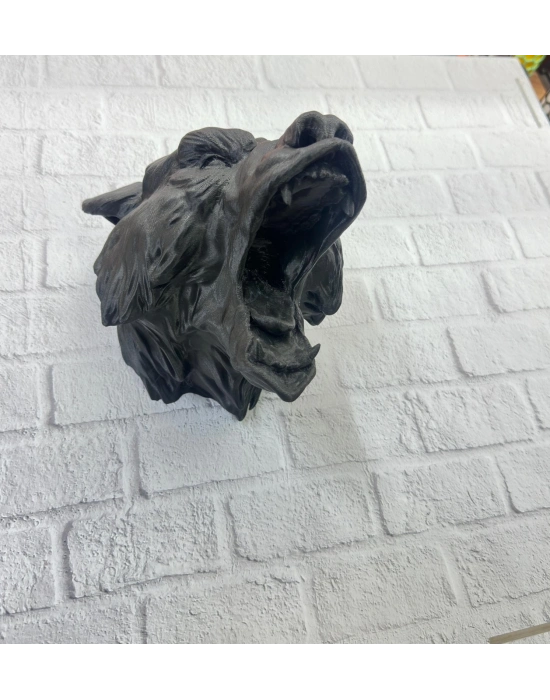 ® Ayı Tasarım Siyah 3D Duvar Heykeli