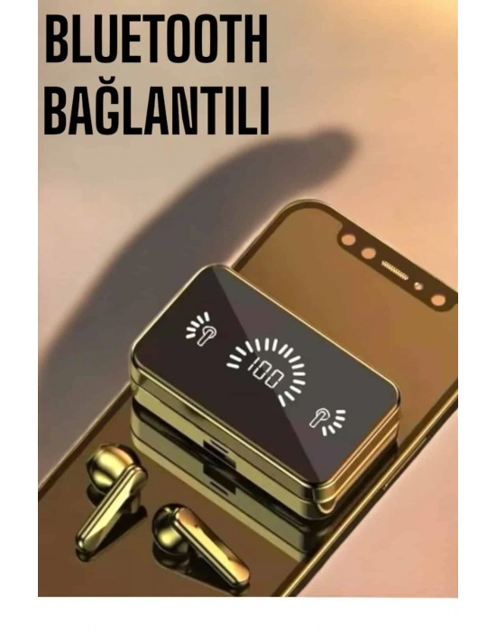 ® Aynalı Bluetooth Kulaklık Telefon Standlı Dijital Göstergeli