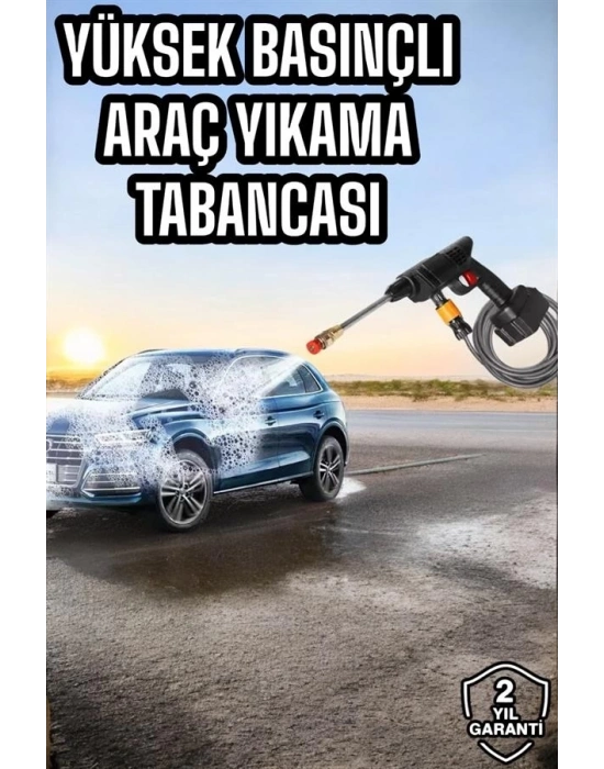 ® Bahçe ve Araba Yıkama Tabancası Su Basınçlı Hazneli Bataryalı Oto Yıkama