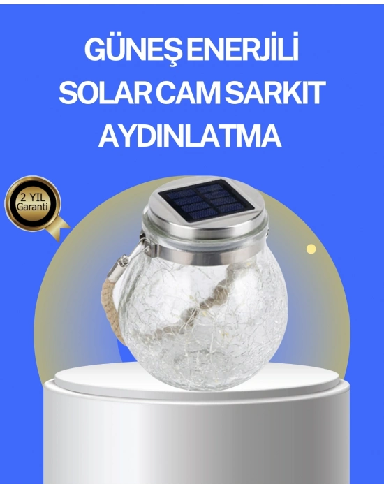 ® Bahçe ve Teras İçin Solar Cam Sarkıt LED Aydınlatma