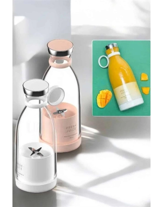 ® Bardak Blender Smoothie Meyve Sıkacağı Şarjlı Cam Taşınabilir