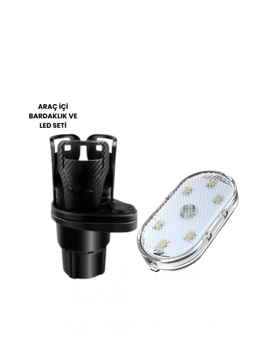 ® Bardak Tutucu ve Manyetik LED Ambiyans Işığı 2’li Set