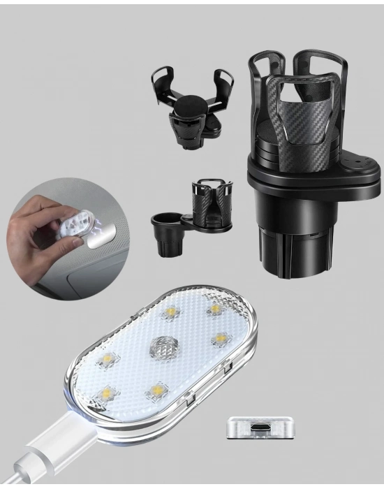 ® Bardak Tutucu ve Manyetik LED Ambiyans Işığı 2’li Set