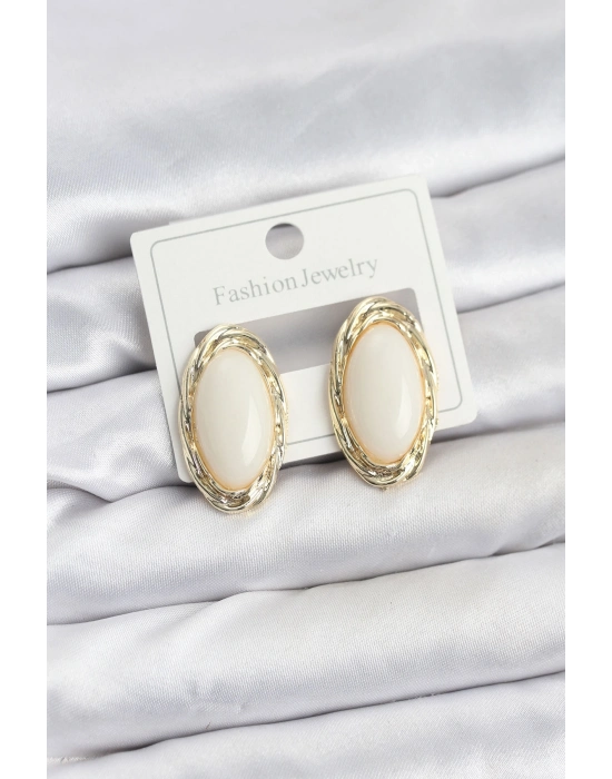 ® Beyaz Badem Model Vintage Kadın Küpe