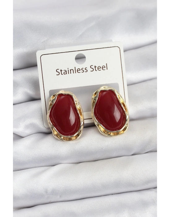 ® Beyaz Damla Model Pirinç Vintage Kadın Küpe