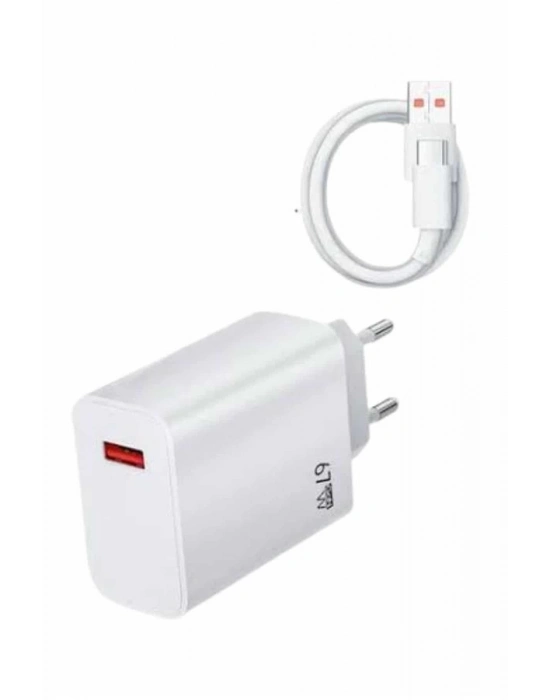 ® Beyaz Ultra Plus Hızlı Şarj Seti Şarj Adaptörü ve Kablosu 67W