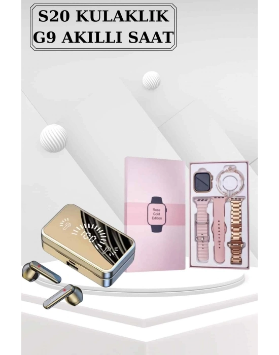 ® Bileklikli Amoled Ekran Akıllı Saat ve Dijital Göstergeli Kablosuz Bluetooth Kulaklık ANC/ ENC