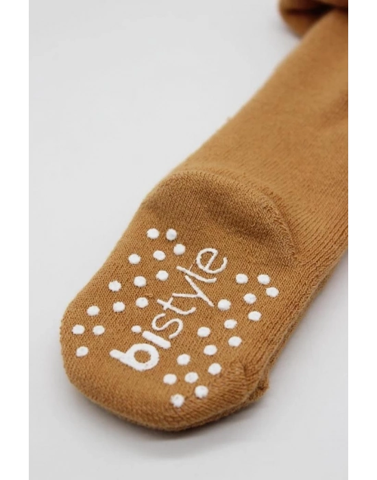 ®   Tekli Kaymaz Mix Havlu Külotlu Çorap 50501 Hardal