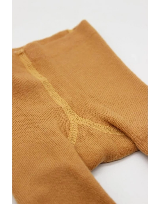 ®   Tekli Kaymaz Mix Havlu Külotlu Çorap 50501 Hardal