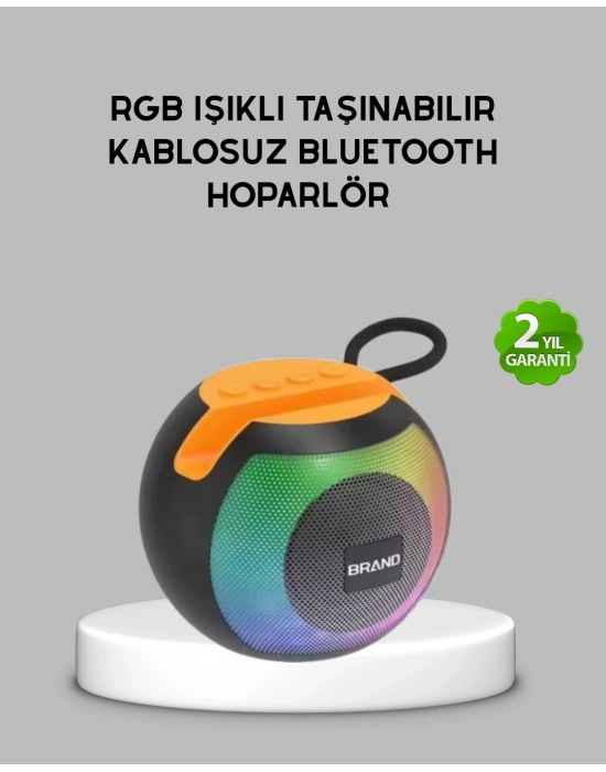 ® Bluetooth 5.0 Hoparlör – RGB Işıklı, Güçlü Bas ve 360° Surround Ses