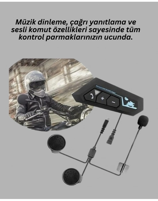 ® Bluetooth 5.0 Motosiklet Kask Kulaklık Eller Serbest ve Müzik Özellikli