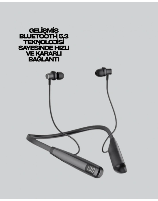 ® Bluetooth 5.3 Boyun Bantlı Kulaklık – Oyun ve Müzik Modu, SD Kart Desteği