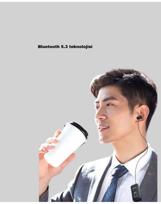 ® Bluetooth 5.3 Kablosuz Kulaklık Geri Çekilebilir Kablolu ve Ekranlı