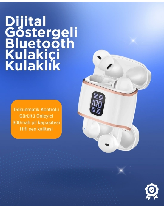 ® Bluetooth 5.3 Kulaklık – Kulakiçi, ANC+ENC, 4 Adet Set, Dijital Göstergeli