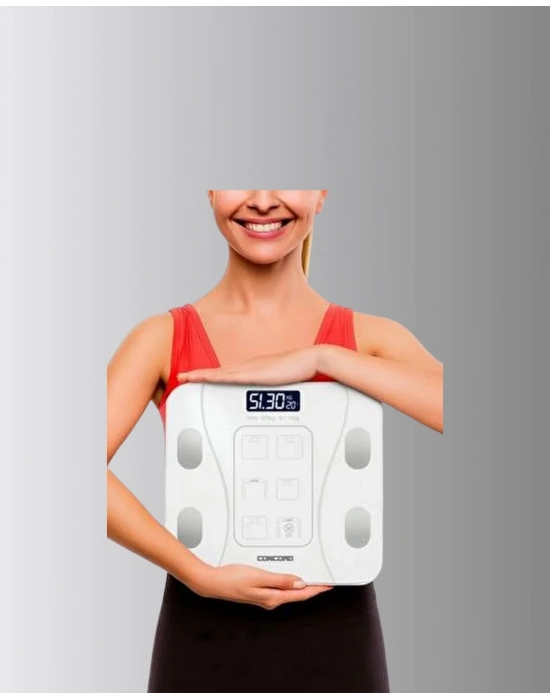 ® Bluetooth Akıllı Tartı – 8 Fonksiyonlu Dijital Baskül, 180 kg Kapasiteli