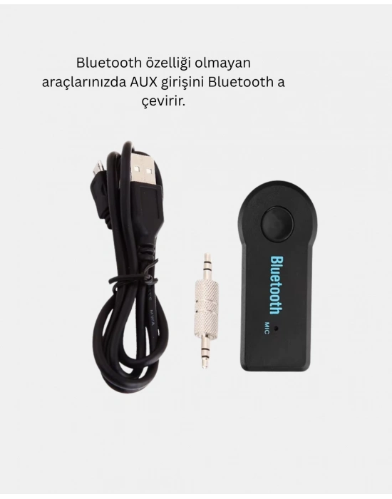® Bluetooth AUX Araç Kiti Eller Serbest Müzik Çalar Dahili Mikrofonlu