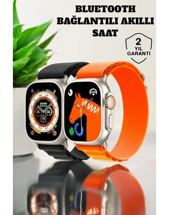 ® Bluetooth Bağlantılı 49MM Dokunmatik Akıllı Saat Sağlık ve Spor Takip Özellikli