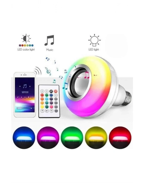 ® Bluetooth Hoparlör Akıllı Rgb Led Işık Renk Değiştirme Ses Bombası Ampül Görünümlü