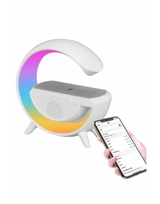 ® Bluetooth Hoparlör G Şekli Atmosfer Akıllı Rgb Lamba Wireless Kablosuz Şarj