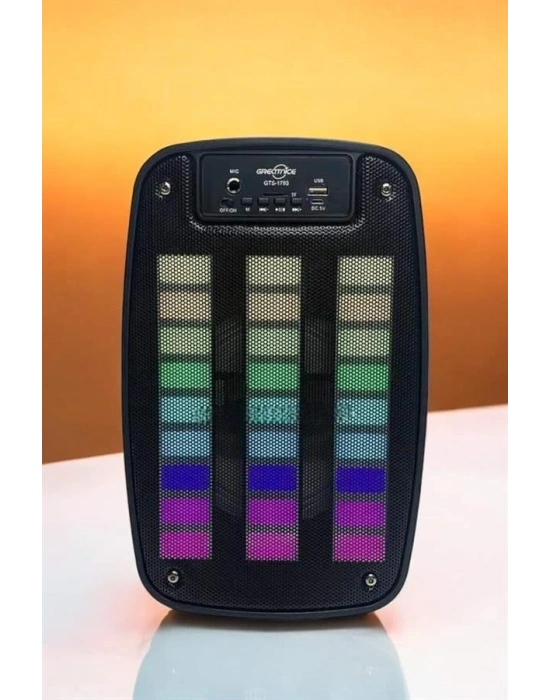 ® Bluetooth Hoparlör RGB Işıklı USB SD Kart Girişli Taşınabilir