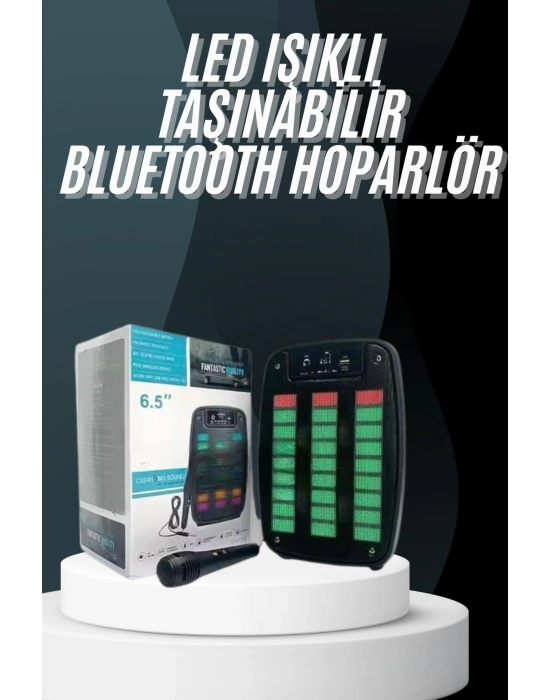 ® Bluetooth Hoparlör Taşınabilir Şarjlı Işıklı Büyük Boy Yüksek Ses Kaliteli