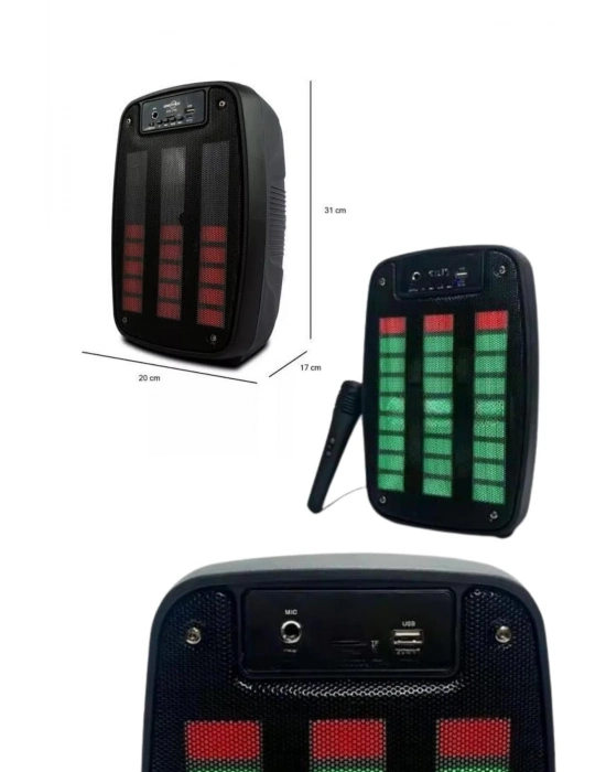 ® Bluetooth Hoparlör Taşınabilir Şarjlı Işıklı Büyük Boy Yüksek Ses Kaliteli