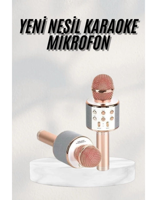 ® Bluetooth Hoparlör USB AUX SD Kart Kaoroke Mikrofon Uzun Pil Ömrü