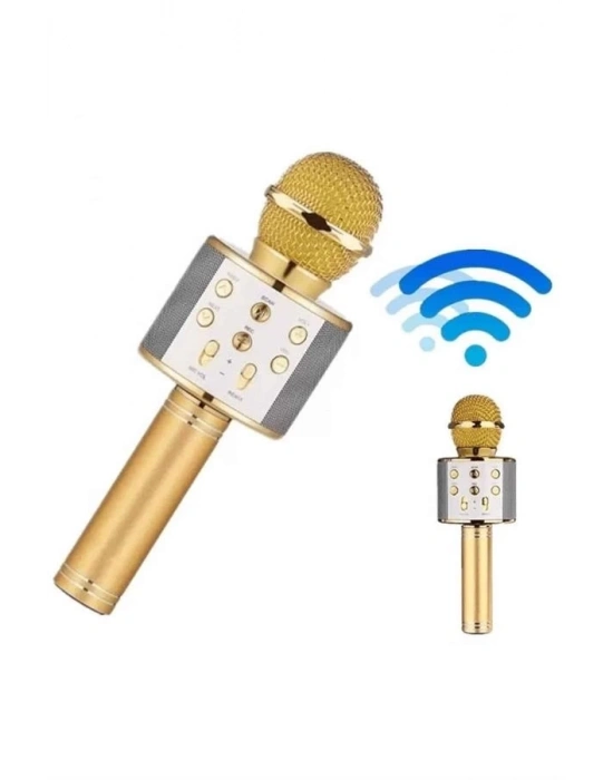 ® Bluetooth Hoparlör USB AUX SD Kart Kaoroke Mikrofon Uzun Pil Ömrü