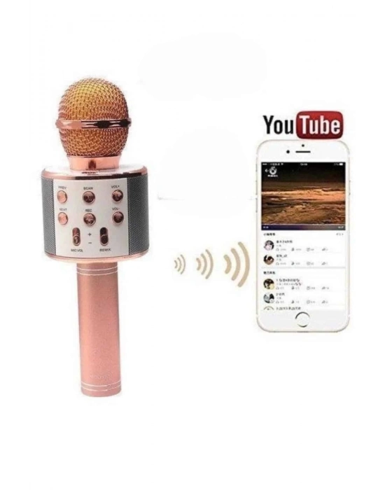 ® Bluetooth Hoparlör USB AUX SD Kart Kaoroke Mikrofon Uzun Pil Ömrü