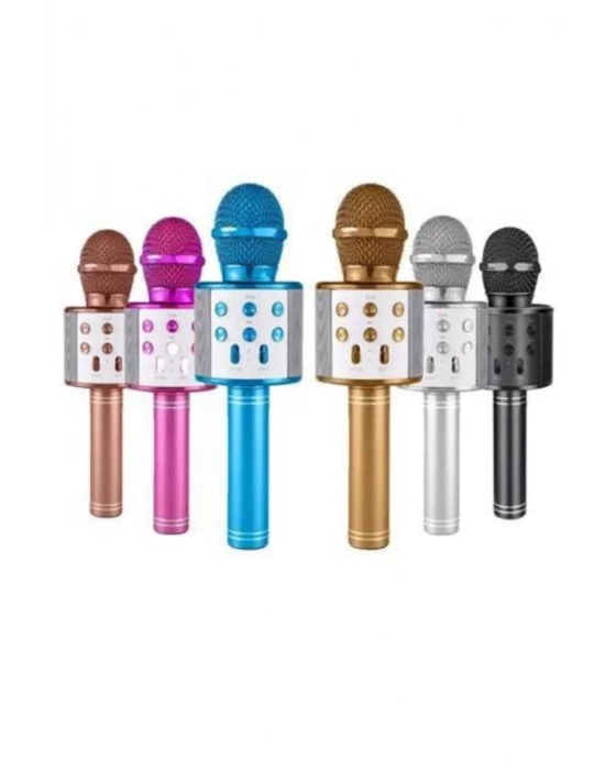 ® Bluetooth Hoparlör USB AUX SD Kart Kaoroke Mikrofon Uzun Pil Ömrü