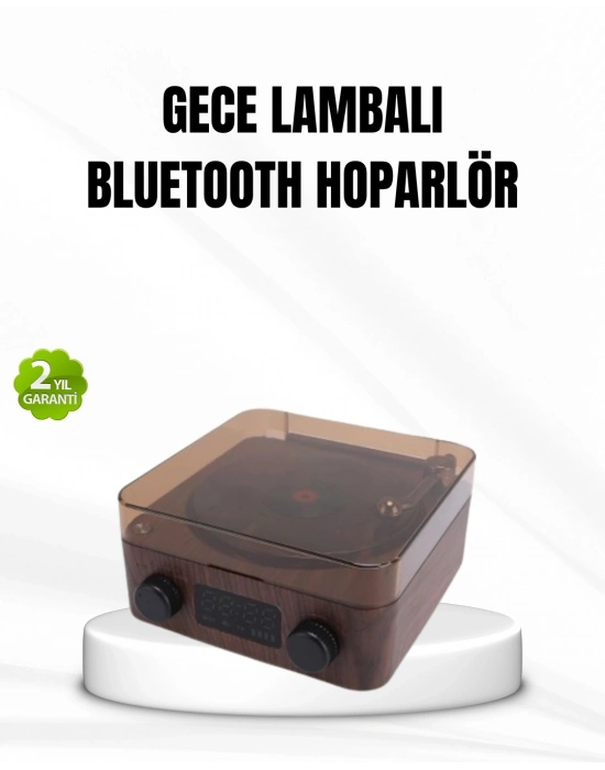 ® Bluetooth Hoparlörlü Gece Lambası Dijital Saat ve Ambiyans Işığı Çok Amaçlı