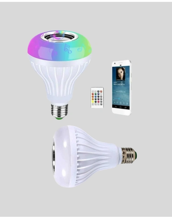 ® Bluetooth Hoparlörlü LED Ampul – 12W Enerji Tasarruflu