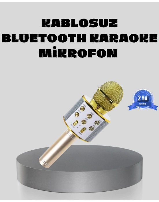 ® Bluetooth Karaoke Mikrofon Şarjlı Uzun Pil Ömürlü Çok Fonksiyonlu