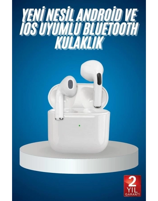 ® Bluetooth Kulaklık Beyaz Çağrı Cevaplama Dokunmatik Kontrol Kablosuz