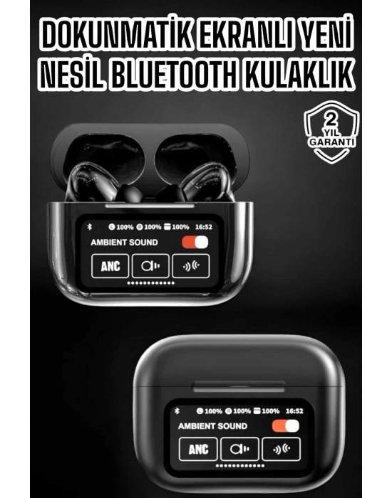® Bluetooth Kulaklık Kablosuz Ekranlı ANC/ENC Destekli Dokunmatik