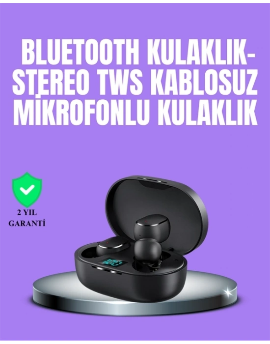 ® Bluetooth Kulaklık TWS Yüksek Ses Kaliteli Kesintisiz Dijital Göstergeli Kulaklık