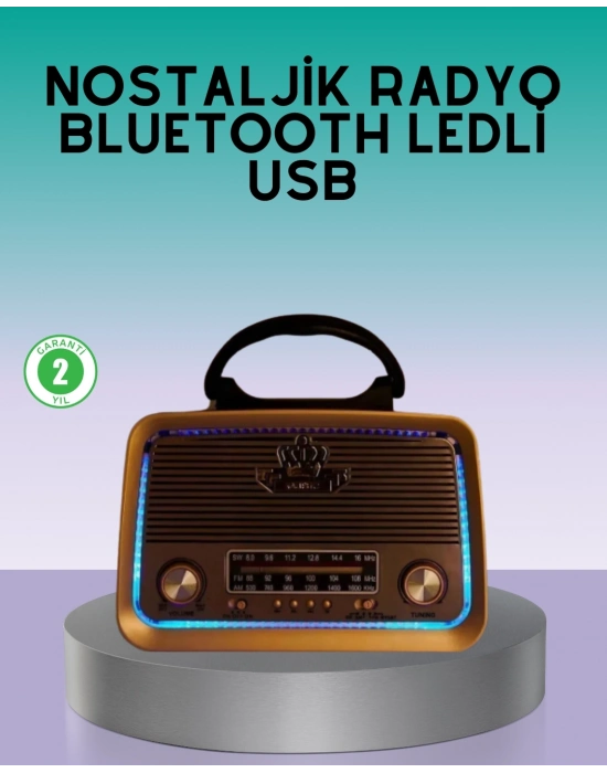 ® Bluetooth Özellikli Nostalji Radyo 3 Bant FM AM SW