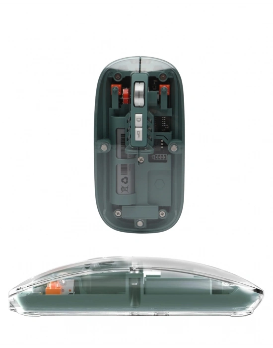 ® Bluetooth ve 2.4G USB Destekli Pilli Kablosuz Şeffaf Mouse
