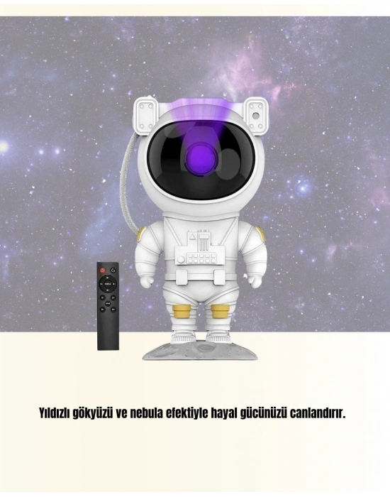 ® Bluetooth ve Dahili Ses Özellikli Astronot Projeksiyon Lambası