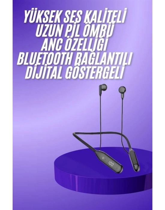 ® Boyun Bantlı Kablolu Yüksek Ses Kaliteli Bluetooth Kulaklık Uzun Pil Ömrü