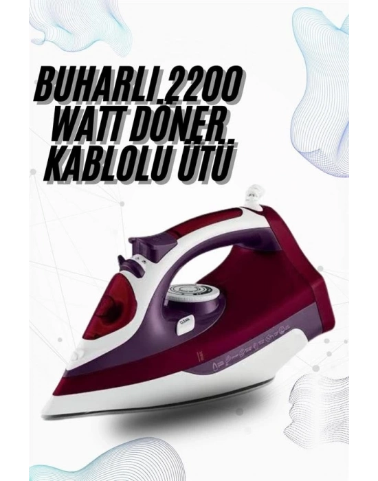 ® Buharlı Kablolu Ütü 2200 Watt Kireçlenme Önleyici Şok Buharlı