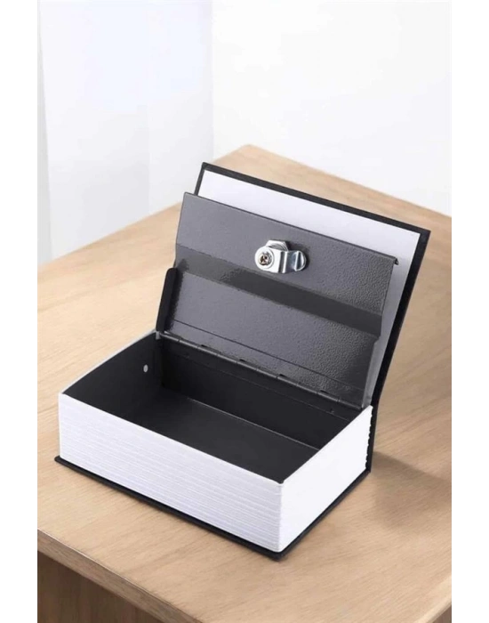 ® Büyük Boy Anahtarlı Kitap Görünümlü Gizli Kasa Çelik Kasa Altın Kasası