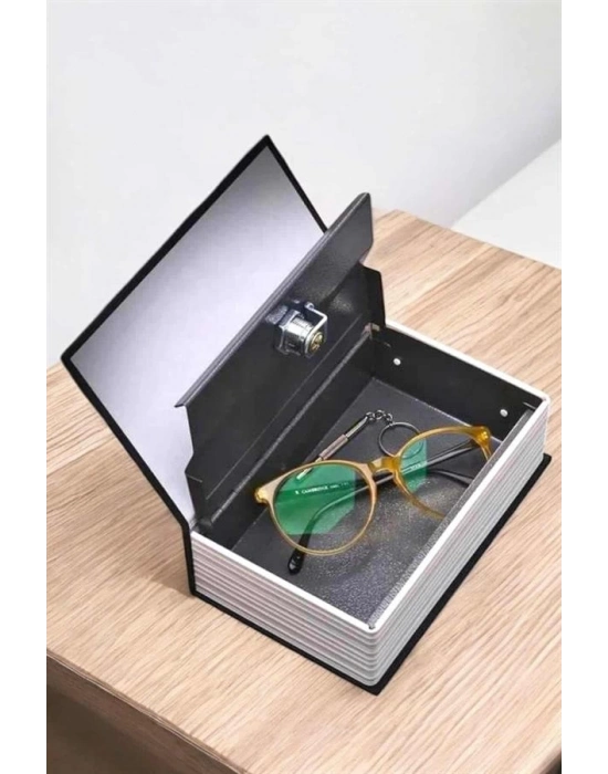 ® Büyük Boy Anahtarlı Kitap Görünümlü Gizli Kasa Çelik Kasa Altın Kasası