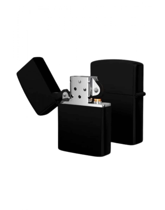 ® Çakmak Parlak Siyah Zippo Benzinli Çakmak Cep Boy Doldurulabilir