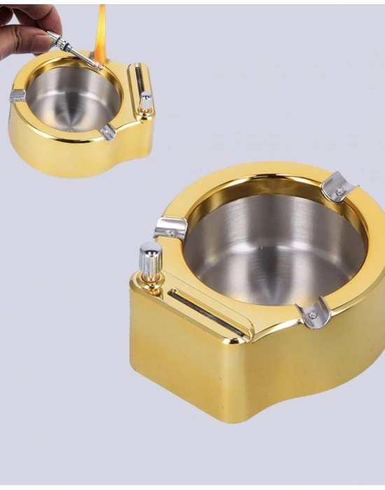 ® Çakmaklı Küllük Paslanmaz Metal Dayanıklı Tasarım